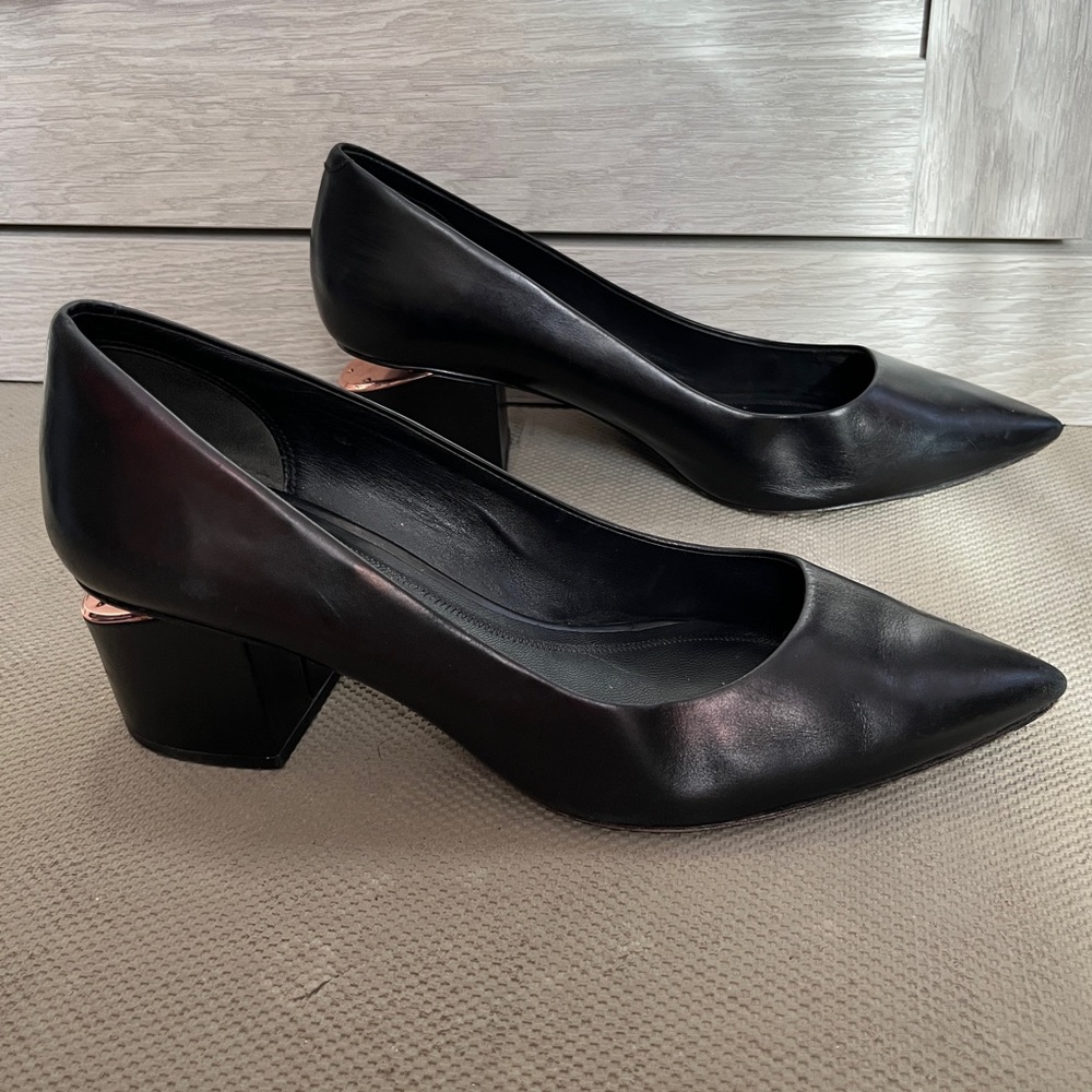 Alexander Wang Rose Gold Black Block Heel Pumps Size 41